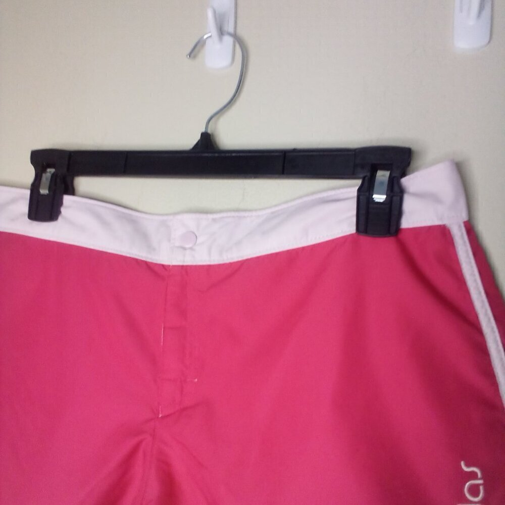Adidas Shorts Women M ? Running Active Athletic Snap Hook Loop Pink - Picture 6 of 14